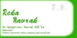 reka mavrak business card